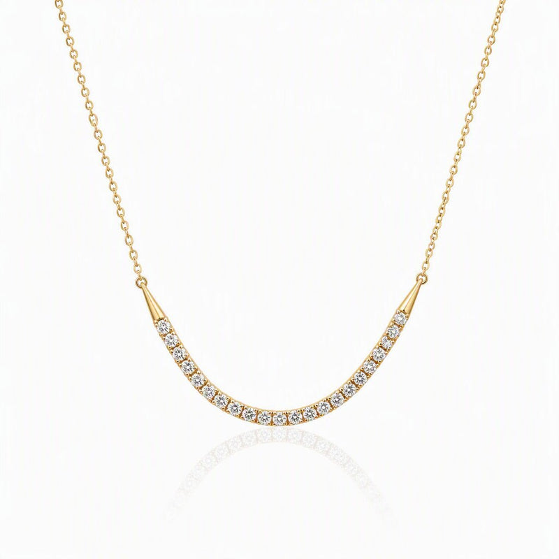 Gold Vermeil and CZ "Smile" Necklace - Leila Jewels