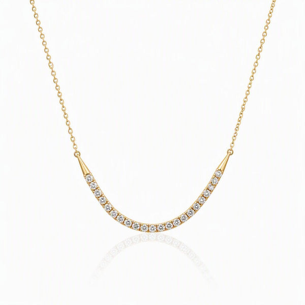 Gold Vermeil and CZ "Smile" Necklace - Leila Jewels