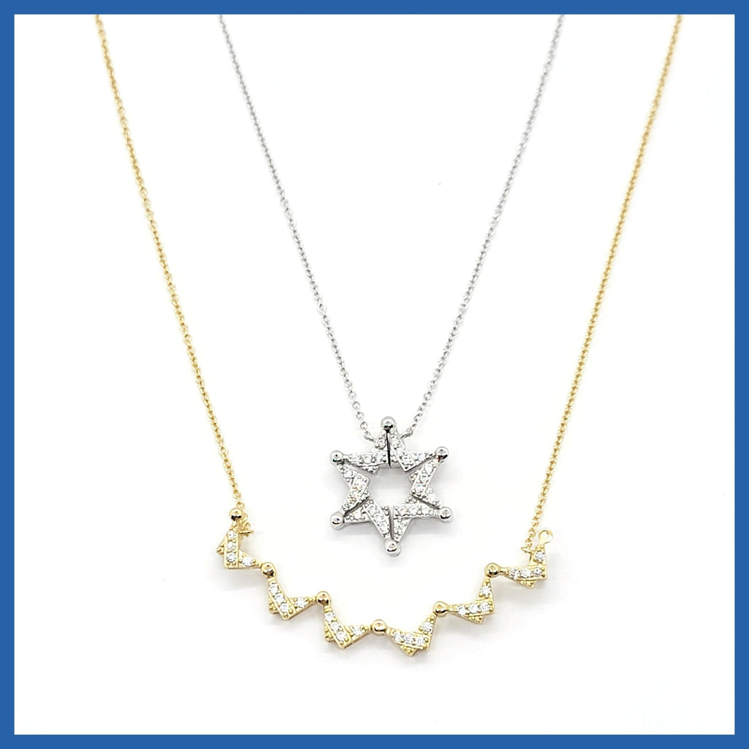 Butterfly Star of David Necklace - Leila Jewels