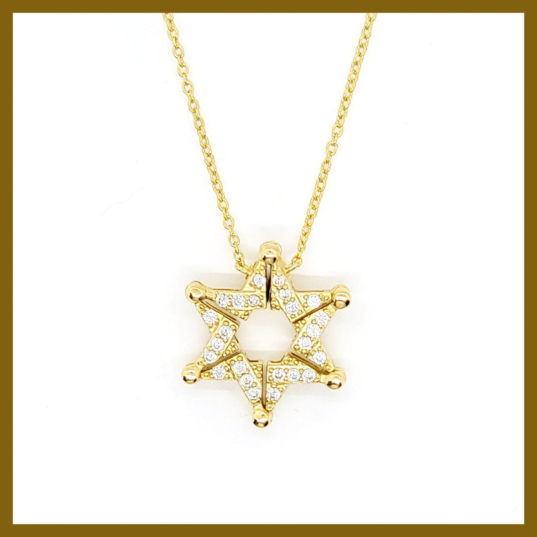 Butterfly Star of David Necklace - Leila Jewels