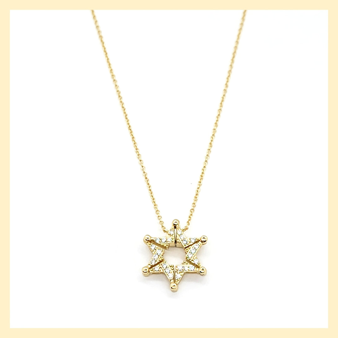 Butterfly Star of David Necklace - Leila Jewels