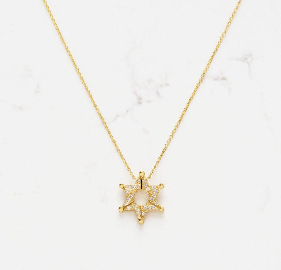 Butterfly Star of David Necklace - Leila Jewels