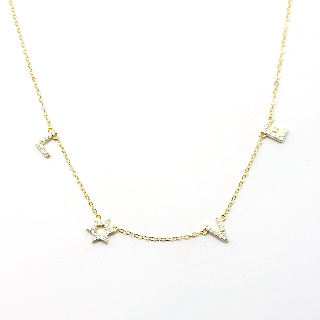 "Love" Star Pavé Necklace - Leila Jewels