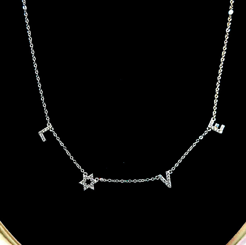 "Love" Star Pavé Necklace - Leila Jewels