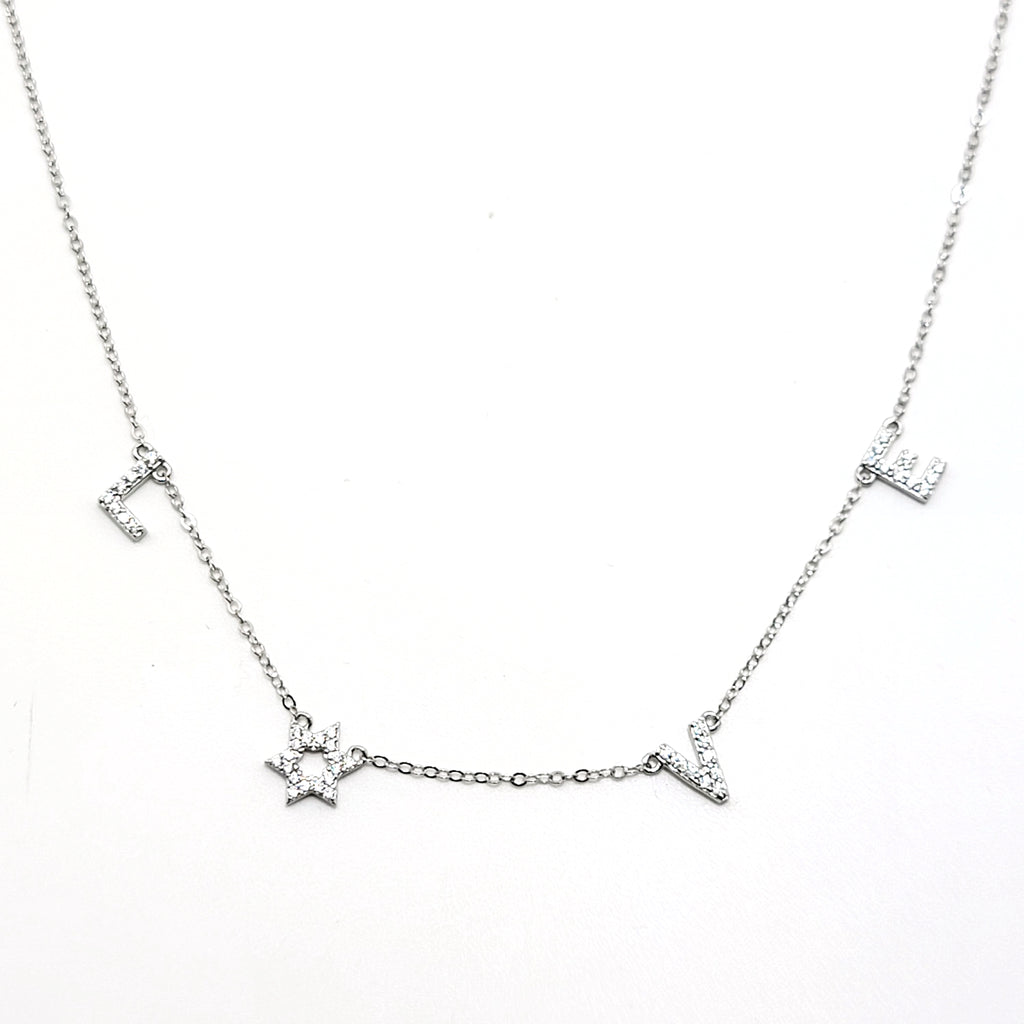 "Love" Star Pavé Necklace - Leila Jewels