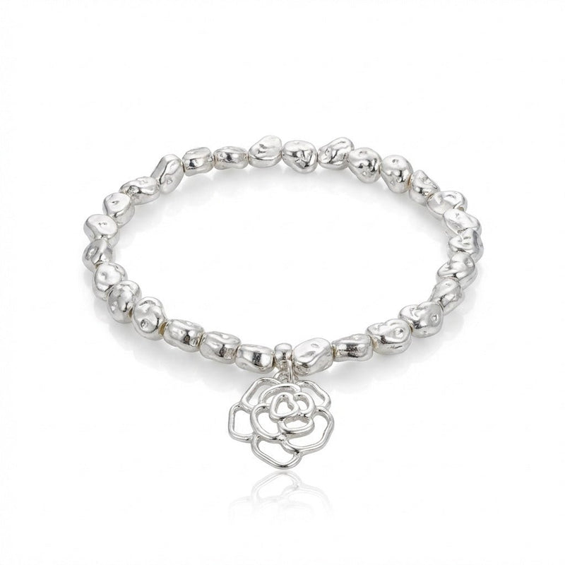 Silver Nugget Charm Bracelet - Leila Jewels