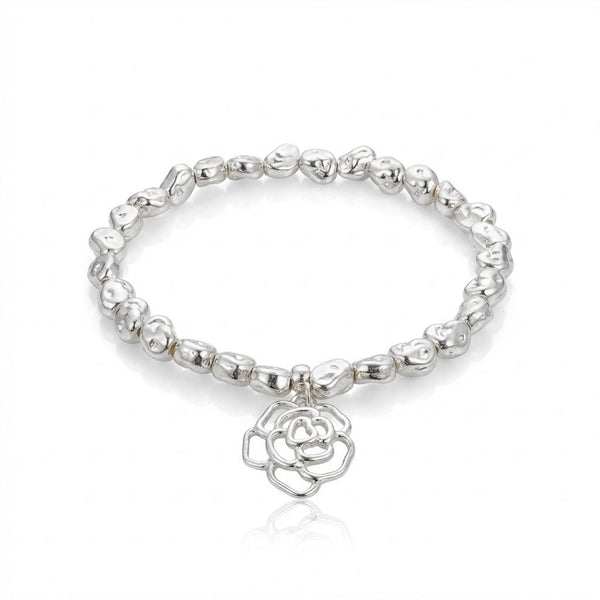 Silver Nugget Charm Bracelet - Leila Jewels