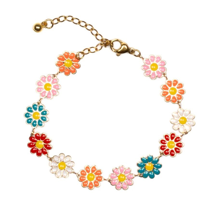 Enamel Flower Bracelet - Leila Jewels