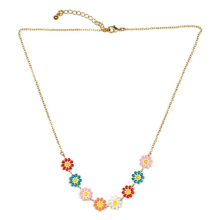 Enamel Flower Necklace - Leila Jewels