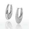 Crystal Pavé Teardrop Hoop Earrings - Leila Jewels