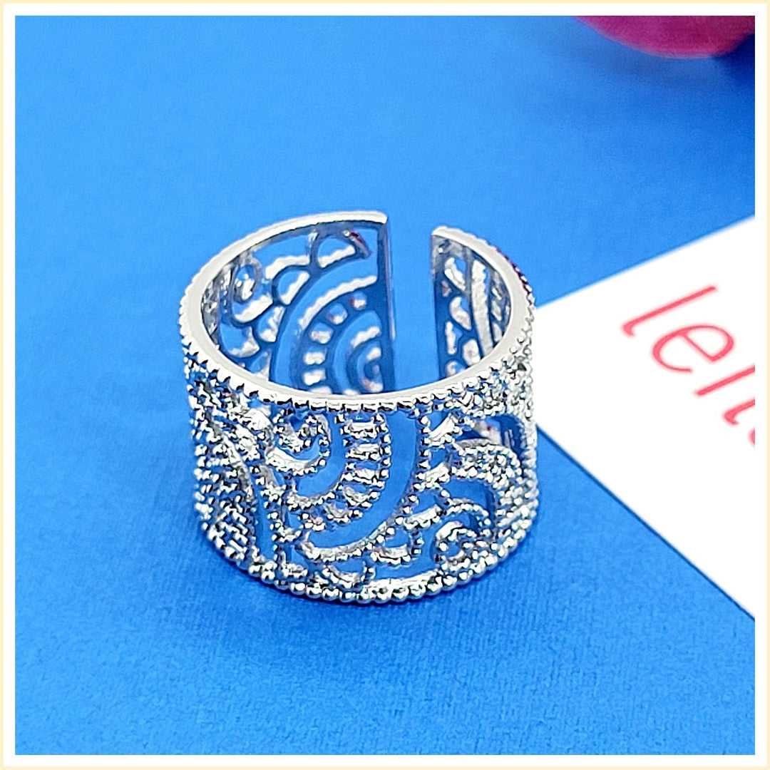 Silver Filigree Adjustable Ring - Leila Jewels