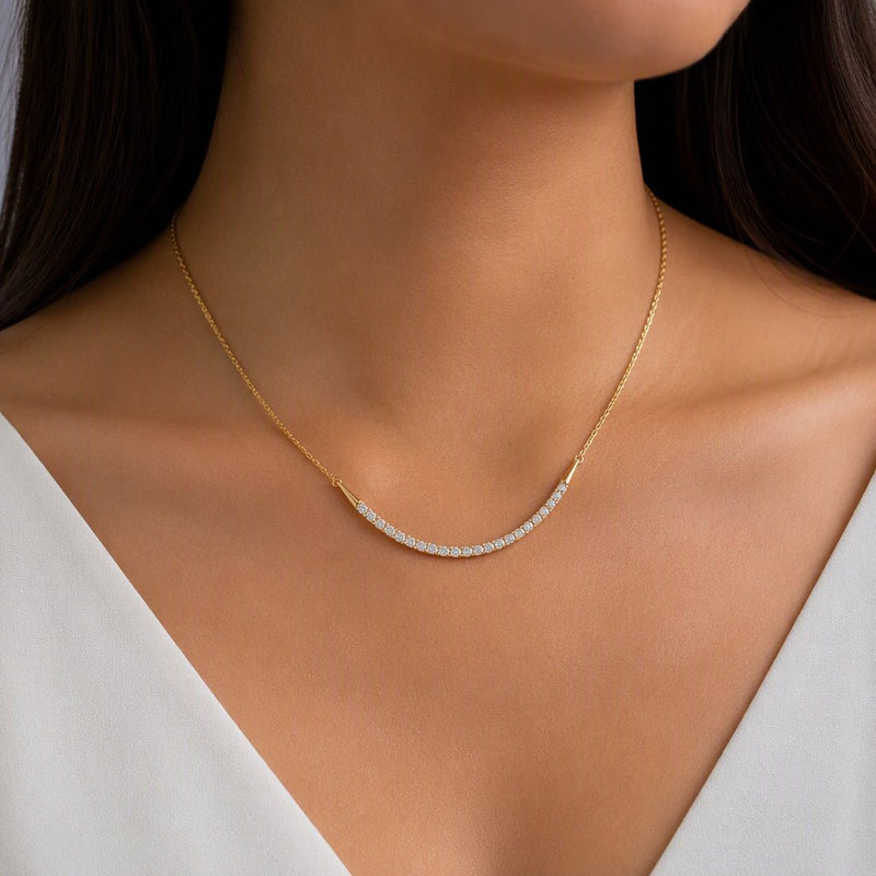 Gold Vermeil and CZ "Smile" Necklace - Leila Jewels