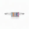 Rainbow Crystal Sterling Silver Spinner Ring - Leila Jewels