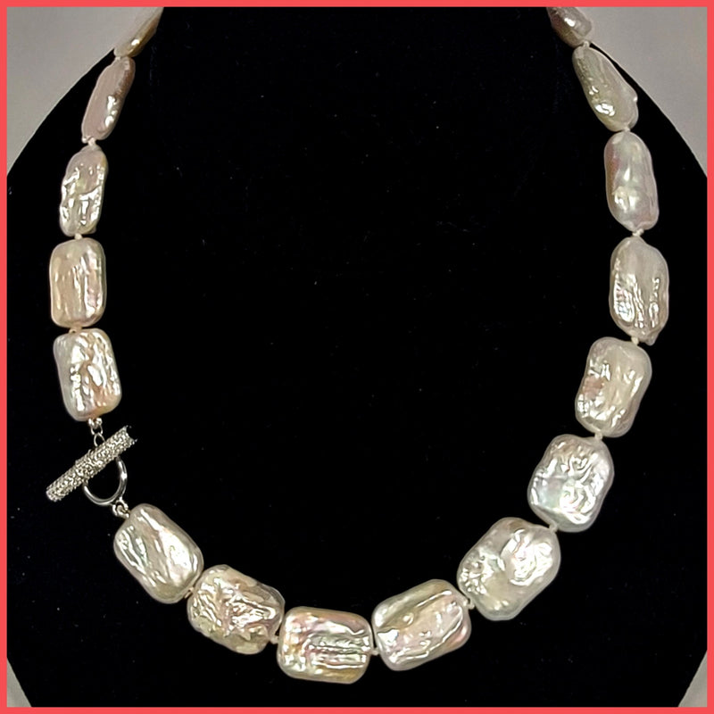 Square Baroque Pearl Necklace - Leila Jewels