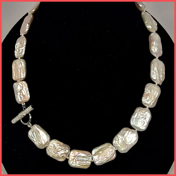 Square Baroque Pearl Necklace - Leila Jewels