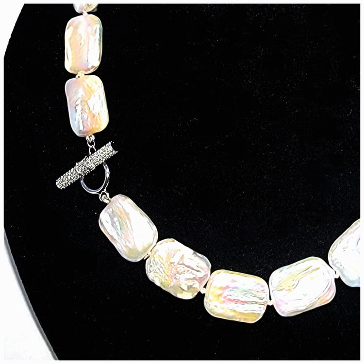 Square Baroque Pearl Necklace - Leila Jewels