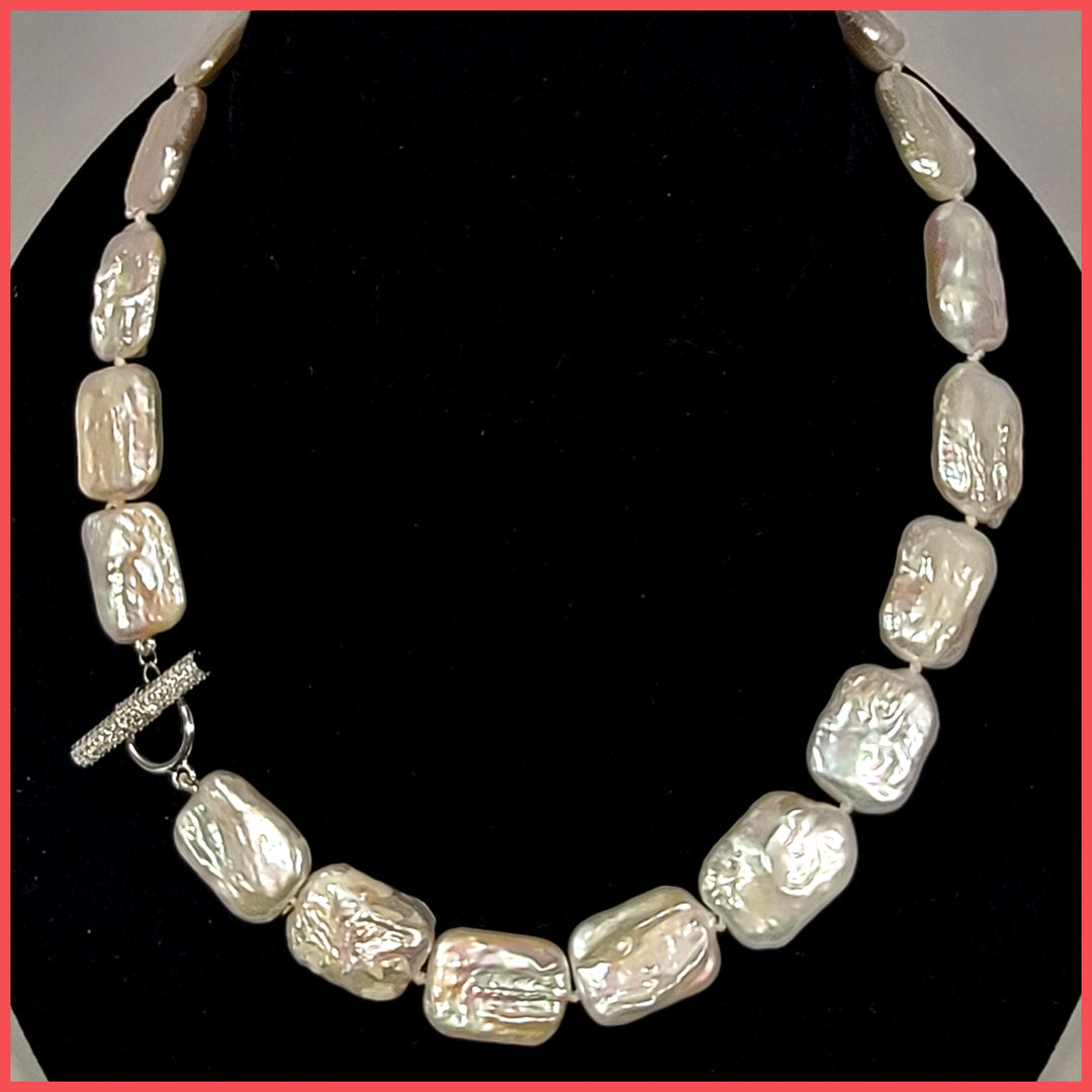 Square Baroque Pearl Necklace