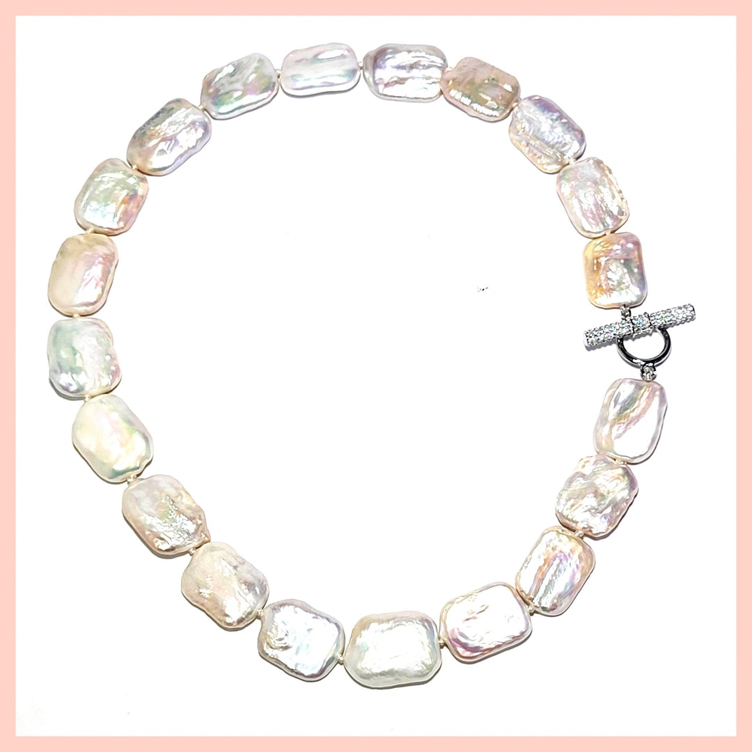 Square Baroque Pearl Necklace - Leila Jewels