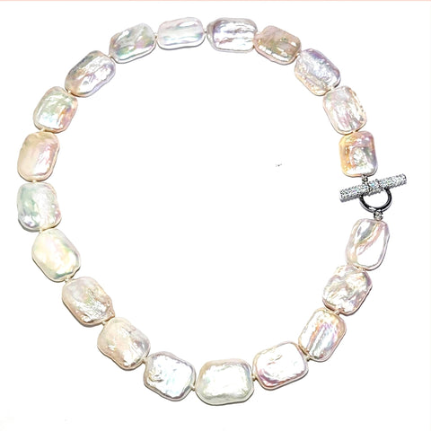 Square Baroque Pearl Necklace - Leila Jewels