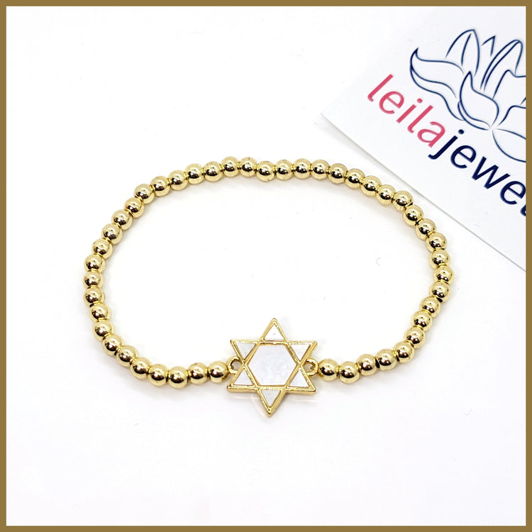 Mother of Pearl Star Bracelet - Leila Jewels
