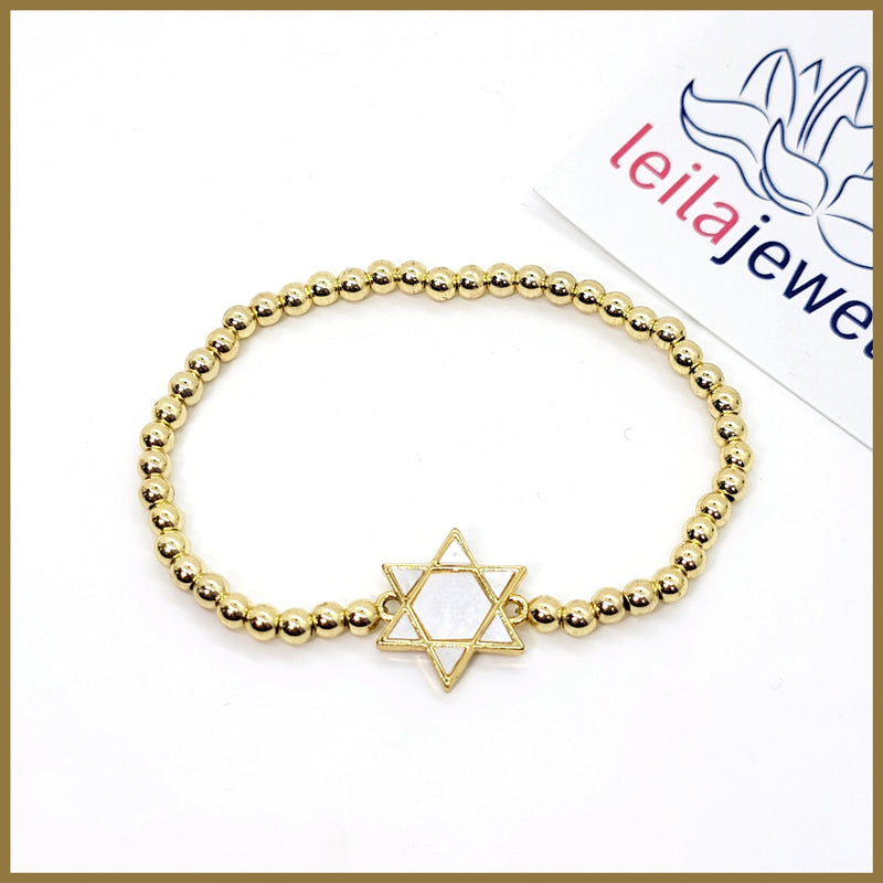 Mother of Pearl Star Bracelet - Leila Jewels