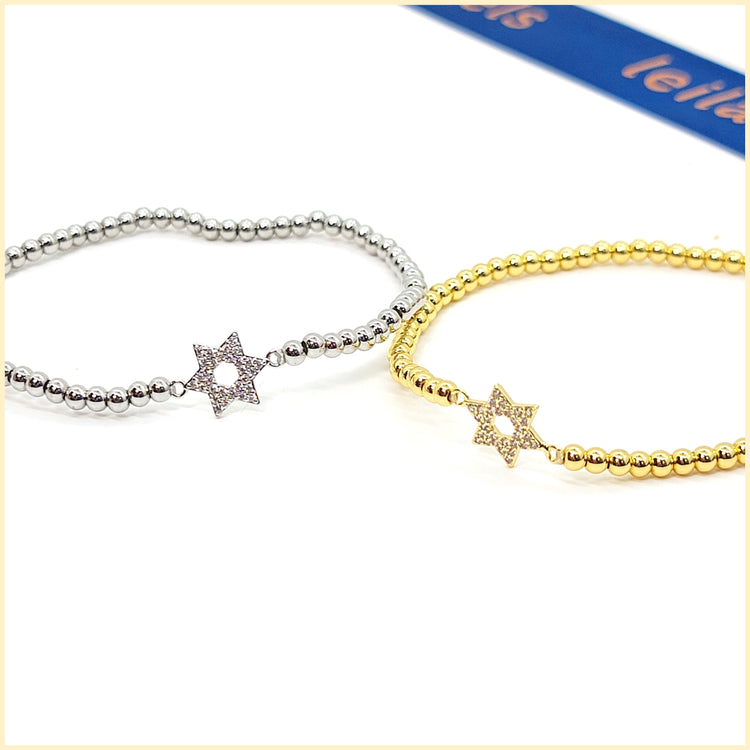 Stretch Pavé Star Bracelet - Leila Jewels