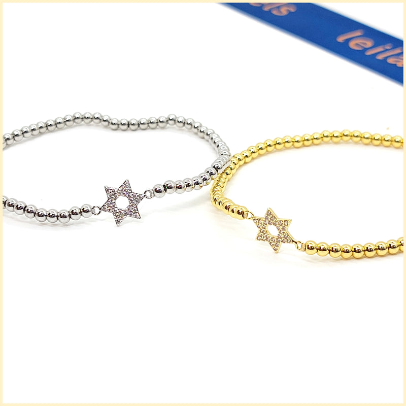 Stretch Pavé Star Bracelet - Leila Jewels