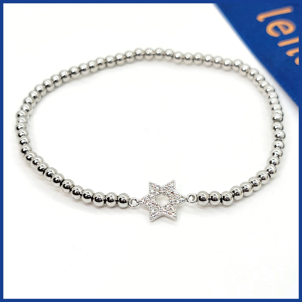 Stretch Pavé Star Bracelet - Leila Jewels