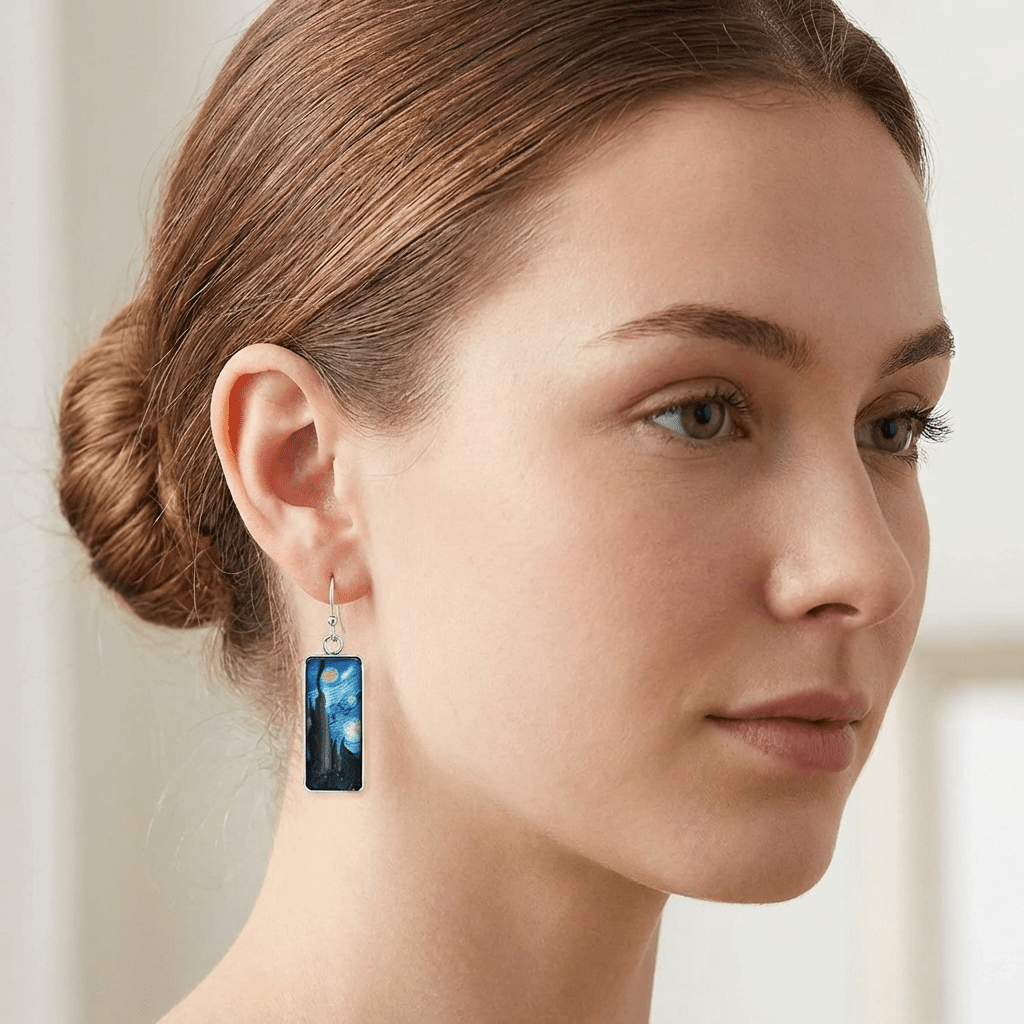 Starry Night Art Earrings - Leila Jewels