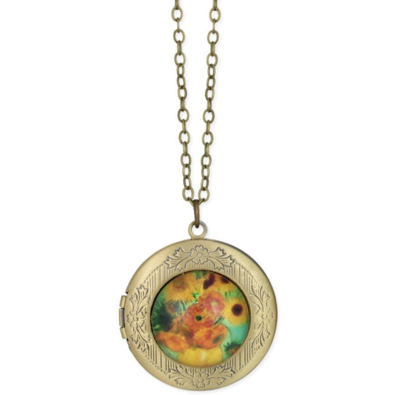 Sunflower Fine Art Locket Necklace - Leila Jewels