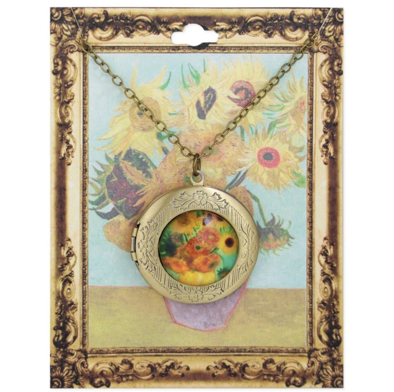 Sunflower Fine Art Locket Necklace - Leila Jewels
