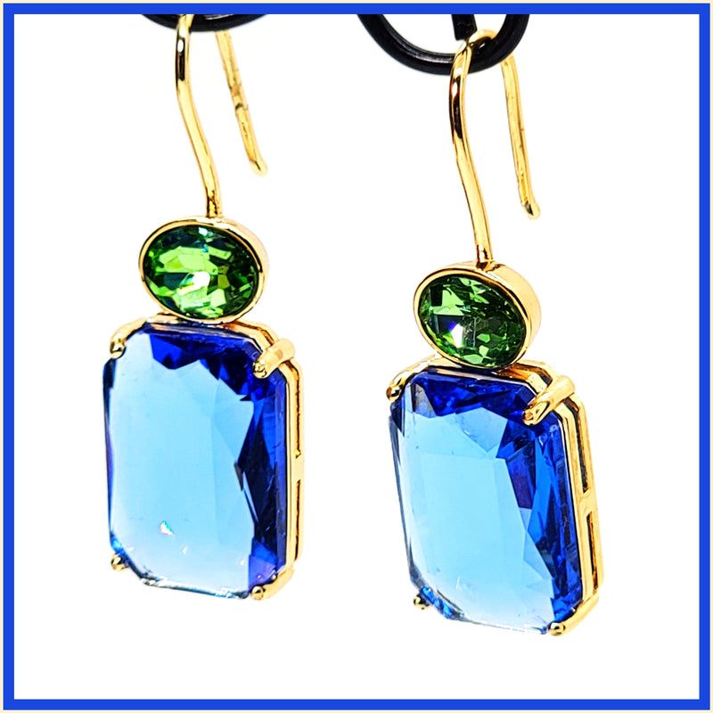 Double Crystal Earrings - Leila Jewels