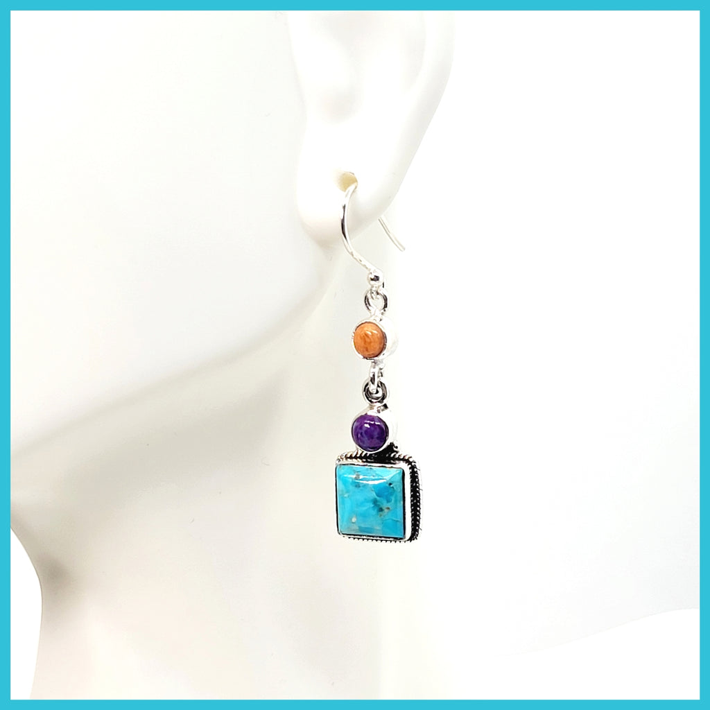 Turquoise Drop Earrings - Leila Jewels