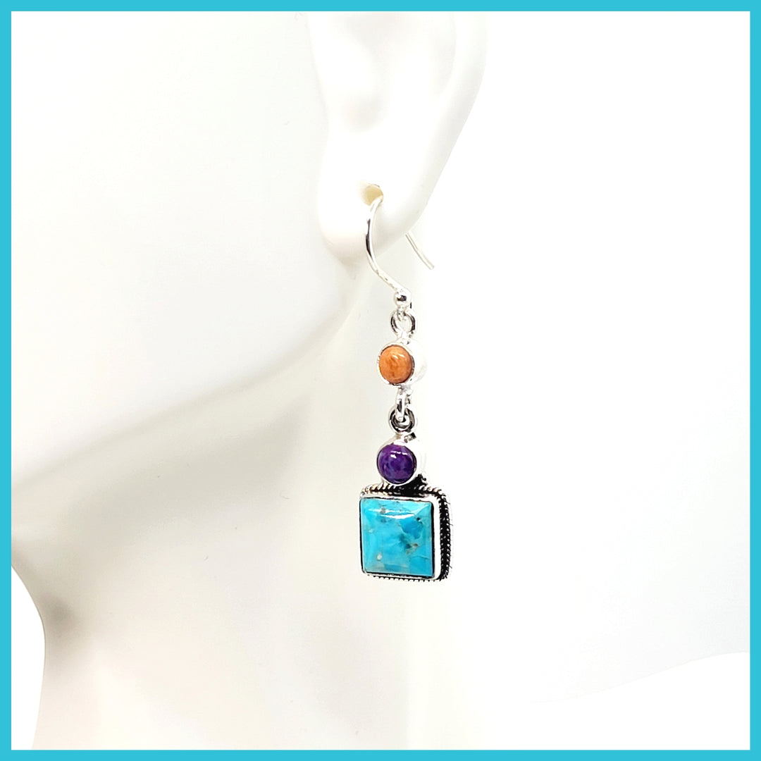 Turquoise Drop Earrings - Leila Jewels