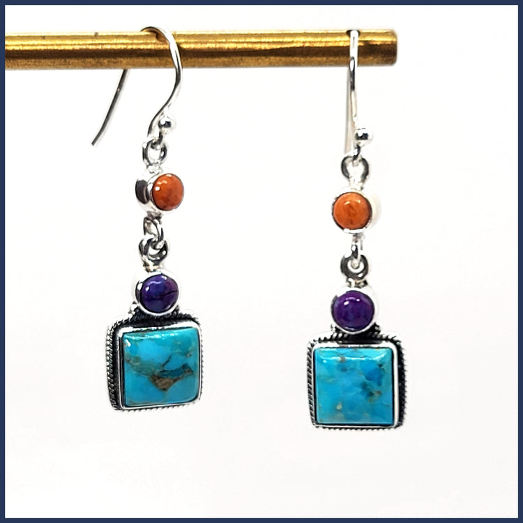 Turquoise Drop Earrings - Leila Jewels