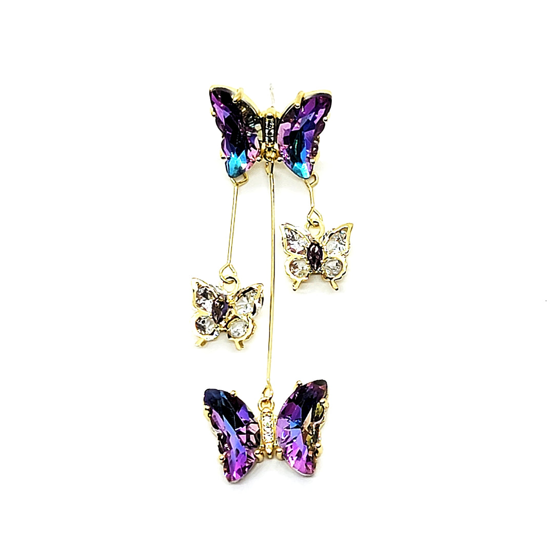 Crystal Butterfly Dangle Earrings - Leila Jewels