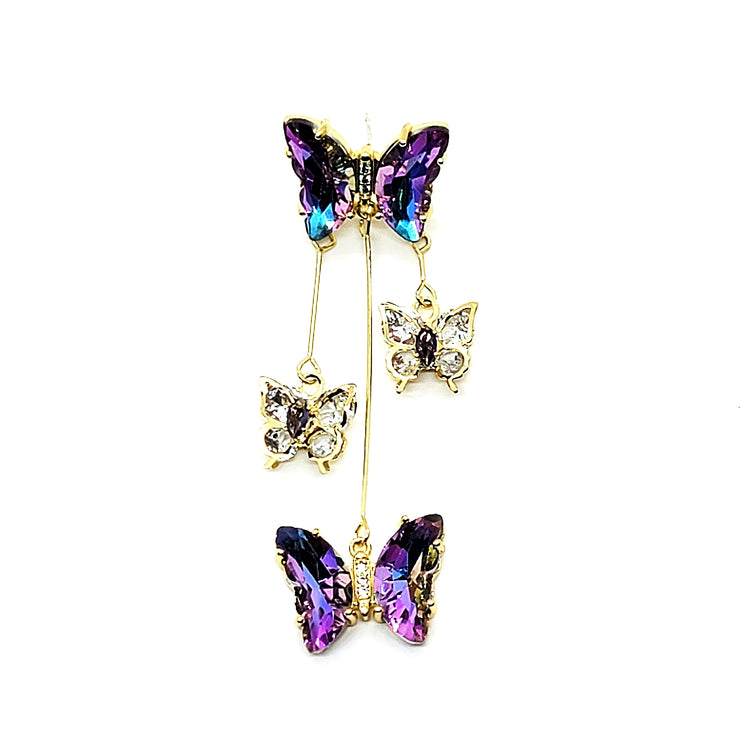 Crystal Butterfly Dangle Earrings - Leila Jewels