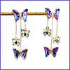 Crystal Butterfly Dangle Earrings - Leila Jewels
