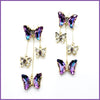 Crystal Butterfly Dangle Earrings - Leila Jewels