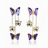 Crystal Butterfly Dangle Earrings - Leila Jewels