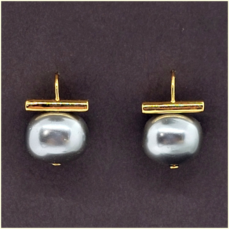 Black Pearl Earrings - Leila Jewels