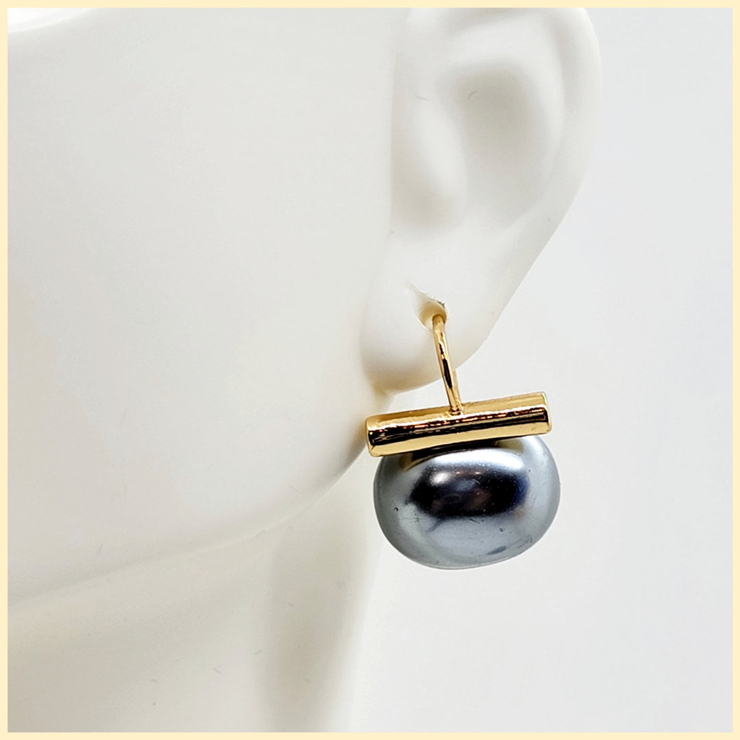 Black Pearl Earrings - Leila Jewels