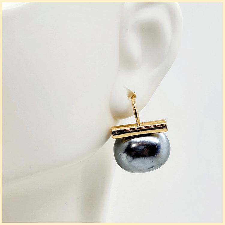 Black Pearl Earrings - Leila Jewels