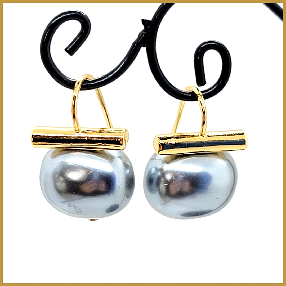 Black Pearl Earrings - Leila Jewels