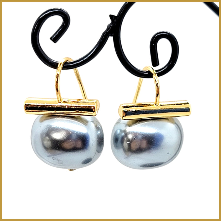Black Pearl Earrings - Leila Jewels