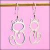 Sterling Silver Cat Earrings - Leila Jewels
