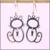 Sterling Silver Cat Earrings - Leila Jewels