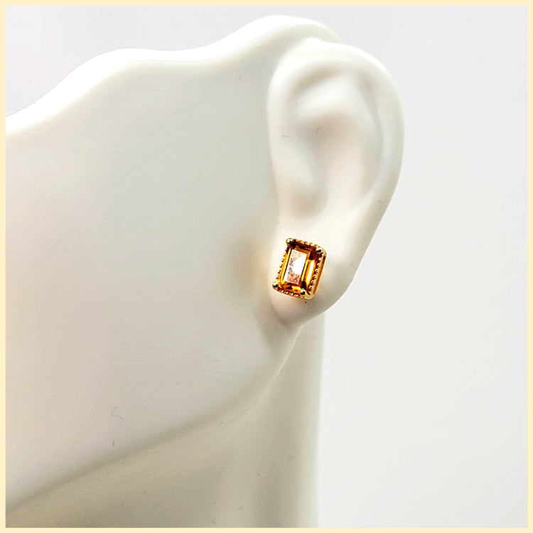 Citrine Stud Earrings - Leila Jewels