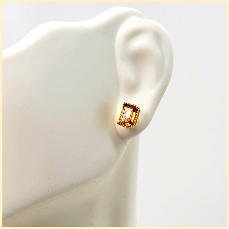 Citrine Stud Earrings - Leila Jewels