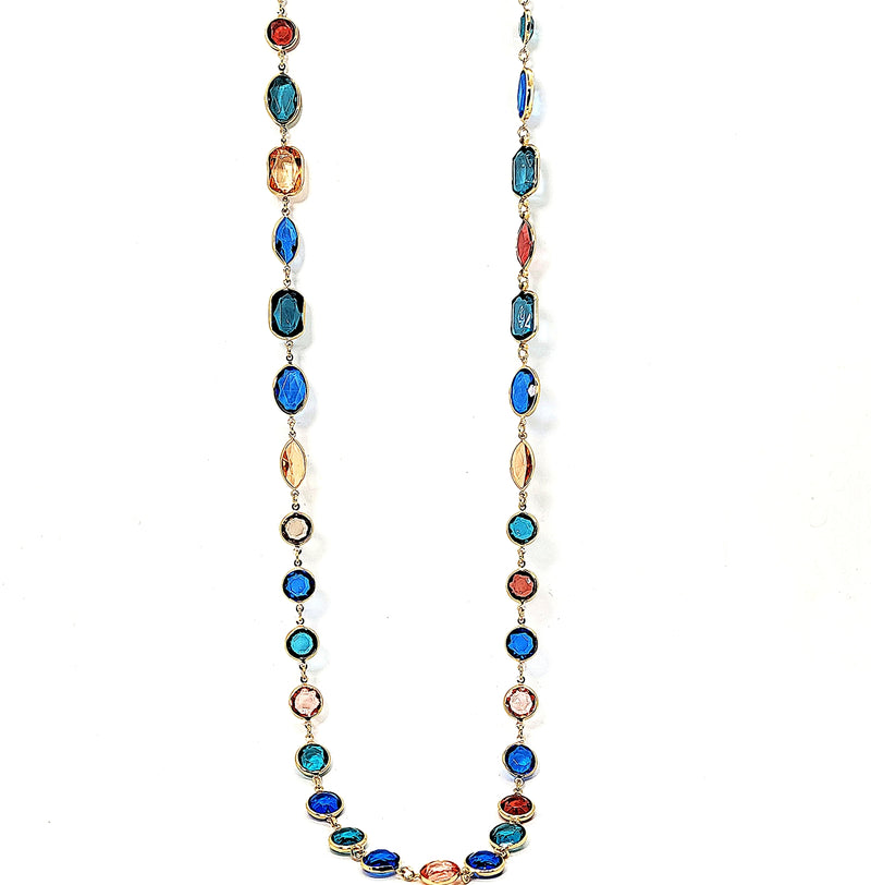 Long Multicolor Crystal Necklace - Leila Jewels
